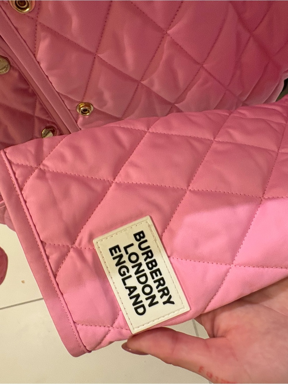REVERSIBLE Burberry Quilted Pink + Red Coat